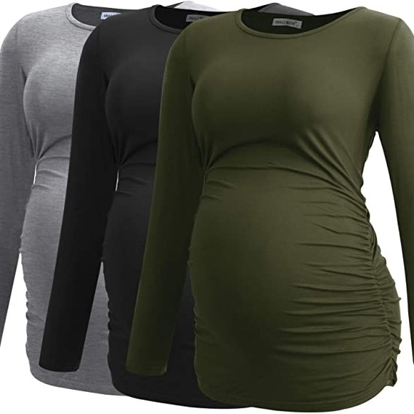 Smallshow Tops - 3 Long sleeve Maternity Shirts